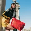 BORSA A MATTONI CON MOTIVO A DENARO