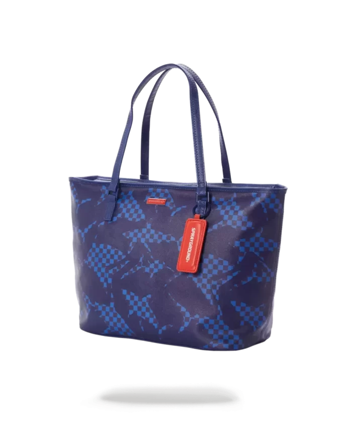 BORSA A QUADRI DI SQUALO (BLU)