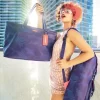 BORSA A QUADRI DI SQUALO (BLU)