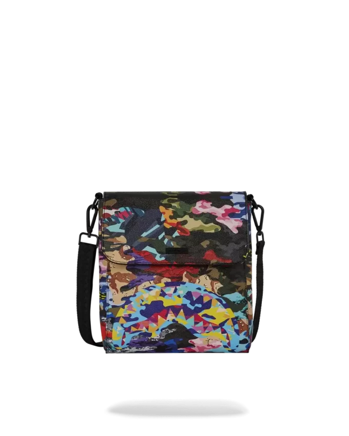 BORSA A TRACOLLA MESSENGER MIMETICA A FETTE E DADINI BORSA A TRACOLLA MESSENGER MIMETICA A FETTE E DADINI