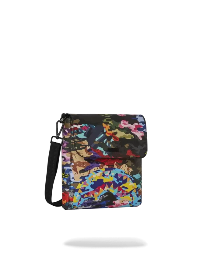 BORSA A TRACOLLA MESSENGER MIMETICA A FETTE E DADINI BORSA A TRACOLLA MESSENGER MIMETICA A FETTE E DADINI