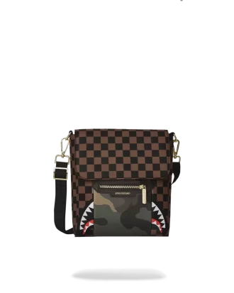 BORSA A TRACOLLA SHARKS IN PARIS CON TASCA ESTERNA CON ZIP ORO