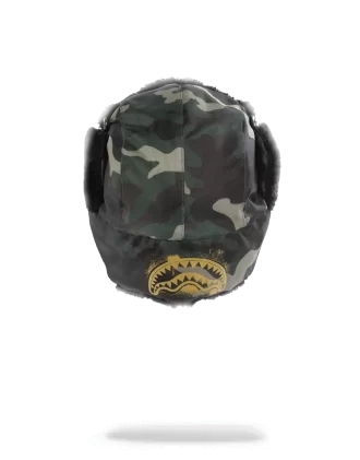 CAPPELLO DA AVIATORE CON STENCIL ORO MIMETICO