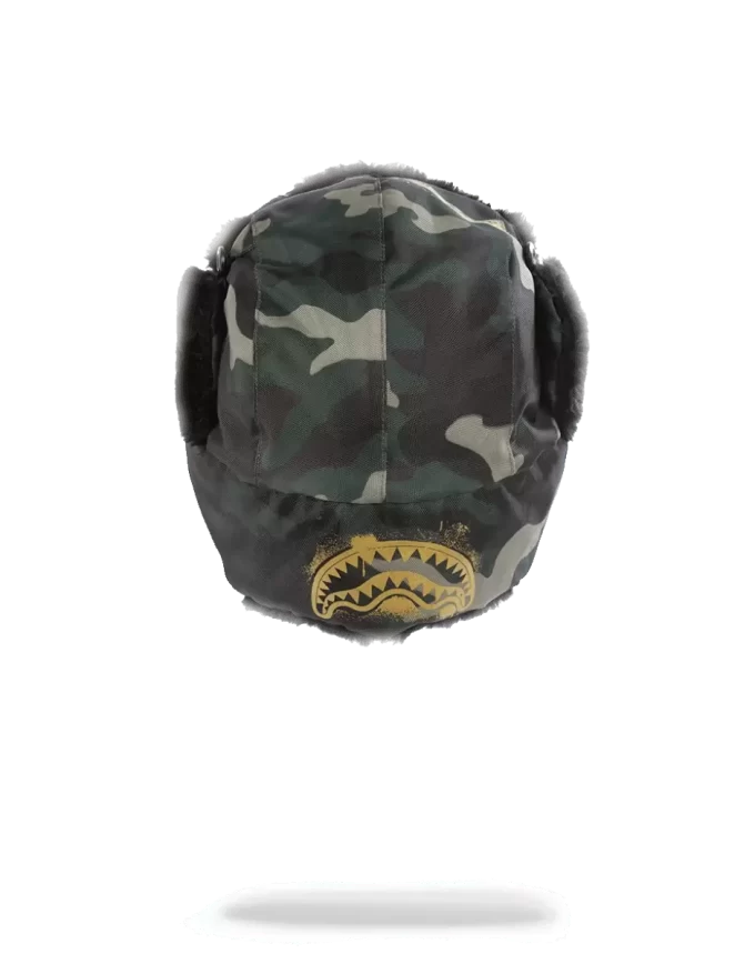 CAPPELLO DA AVIATORE CON STENCIL ORO MIMETICO