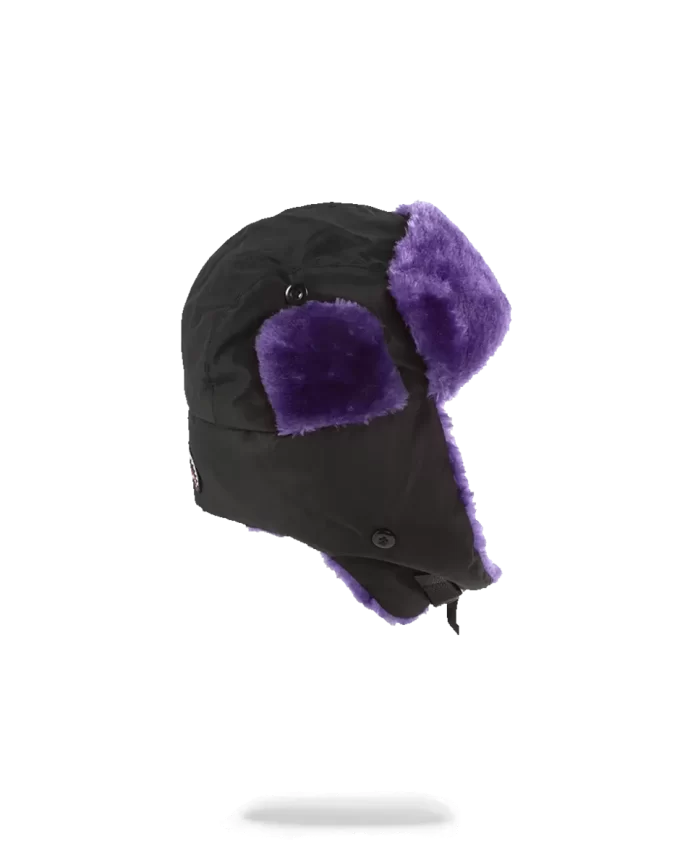 CAPPELLO DA AVIATORE IN PELLICCIA VIOLA 3M NERO