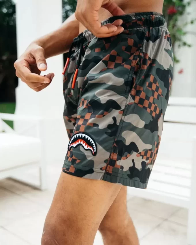 COSTUME DA BAGNO A QUADRI CAMO PER BAMBINI