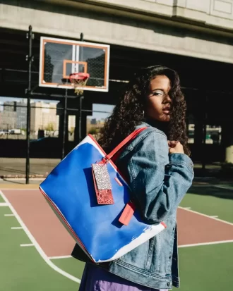 KEITH HARING LA GRANDE BORSA BLU ART TOTE