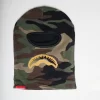 Maschera da sci con bocca di squalo in maglia dorata
