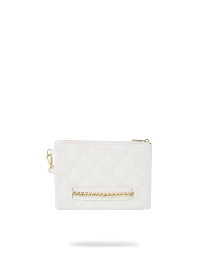 POCHETTE CROSSOVER RIVIERA LE BLANC CON CATENA IN ORO POCHETTE CROSSOVER RIVIERA LE BLANC CON CATENA IN ORO