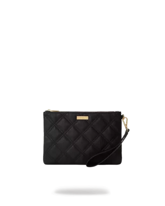 POCHETTE TRACOLLA CON CATENA DORATA SHARK NOIR QUILT
