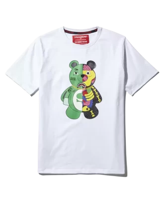 T-SHIRT BIANCA CON ORSO ANATOMICO GIOVANILE