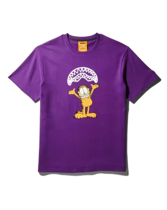 T-SHIRT CON STAMPA GARFIELD SHARKMOUTH (VIOLA) T-SHIRT CON STAMPA GARFIELD SHARKMOUTH (VIOLA)