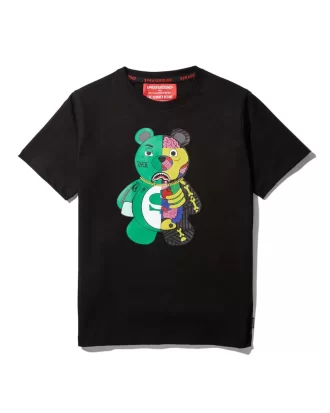 T-SHIRT NERA CON ORSO ANATOMICO GIOVANILE