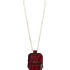 ZAINO CON CATENA IN PELLICCIA LEOPARDATA ROSSA